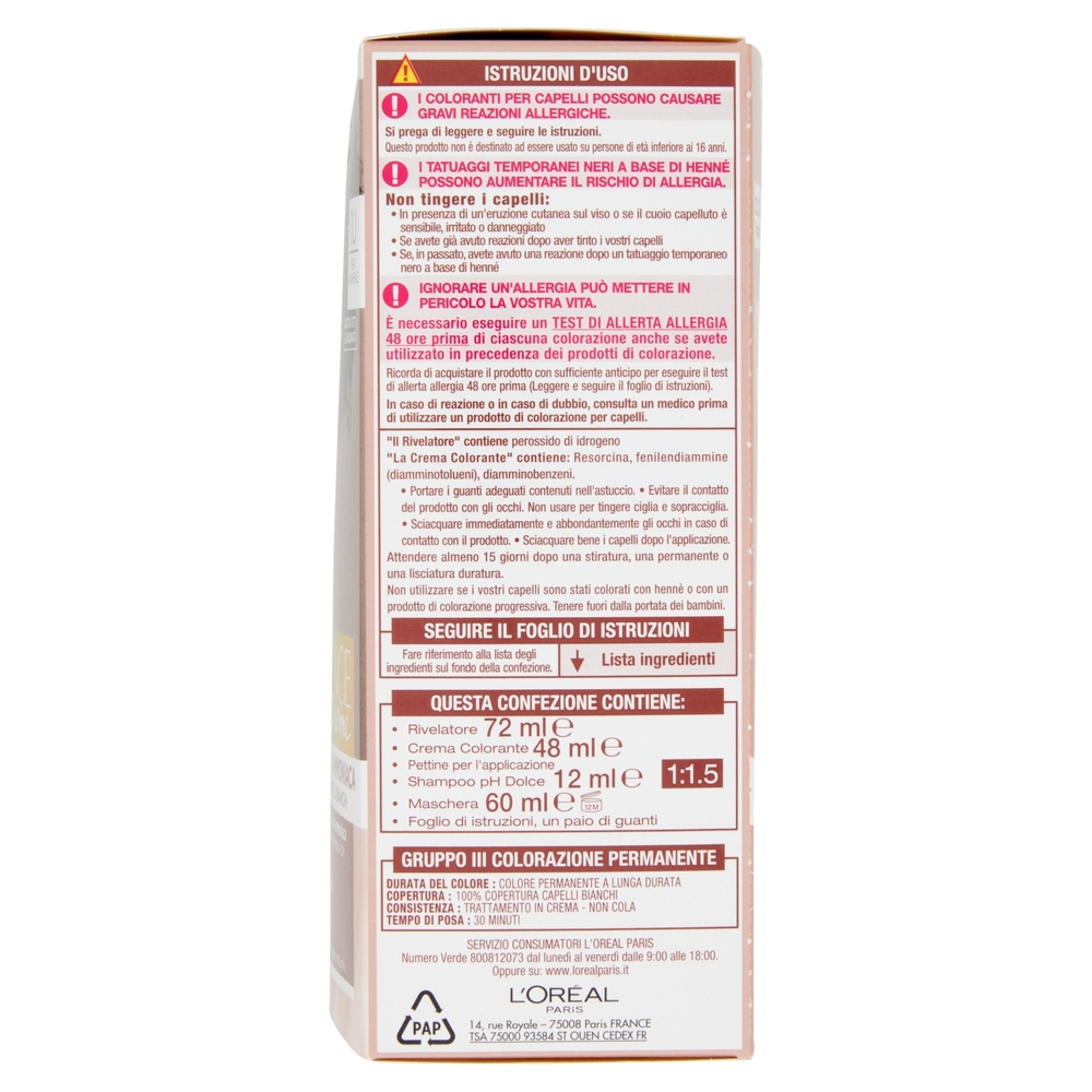 L'Oreal Paris Colorazione permanente senza ammoniaca, Riflesso Universale, Nero 1U